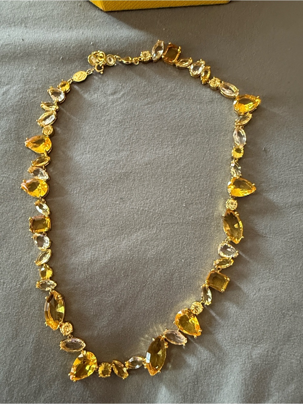 Swarovski Gold Necklace with Yellow Crystal Accents